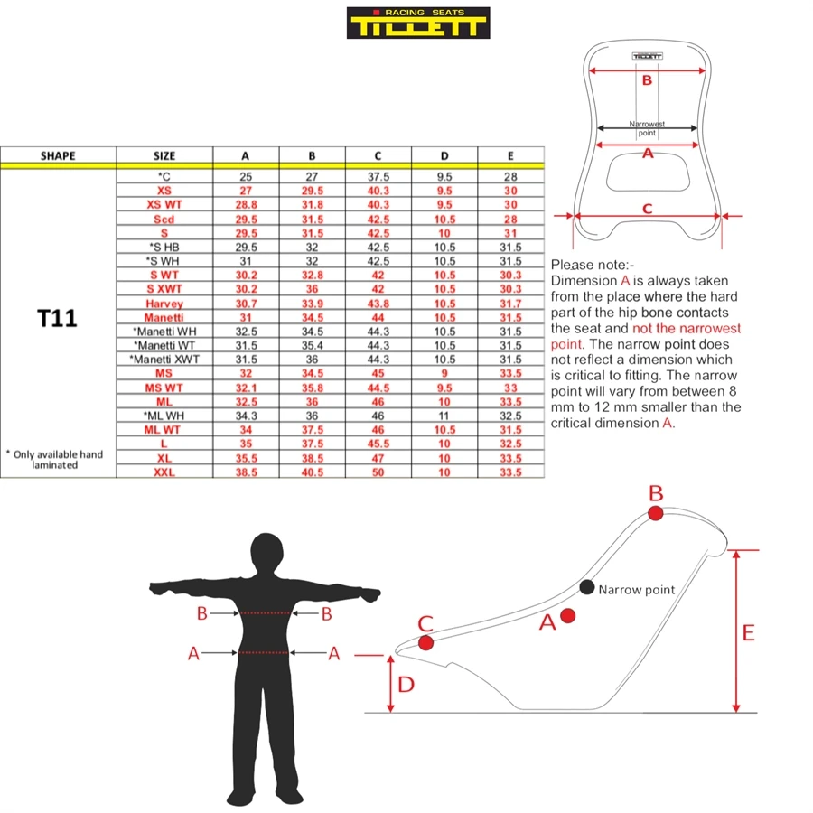 Siège de course Tillett T11